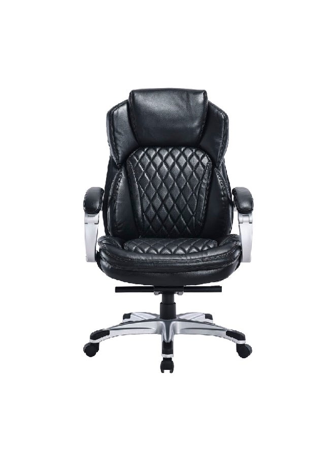 Micasa High Back Ergonomic Executive Office Chair with Wheels Black and Silver 92 x 45 x 66 cm CS-2060E - Image 1